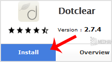 Dotclear install button
