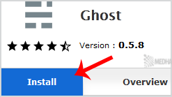 Ghost install button
