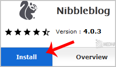 Nibbleblog install button