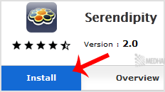 Serendipity install button