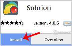 Subrion install button