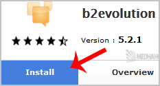 b2evolution install button