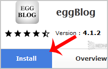 eggBlog install button