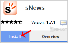 sNews install button