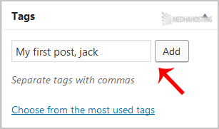 wp adding post tag