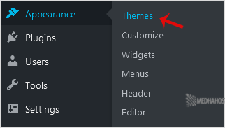 wp dashboard apperance themes