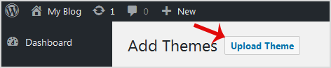 wp themes upload theme button